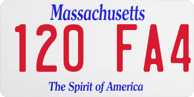 MA license plate 120FA4