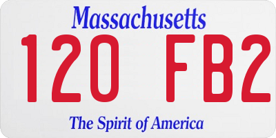 MA license plate 120FB2