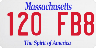MA license plate 120FB8