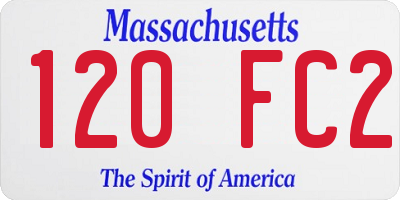 MA license plate 120FC2