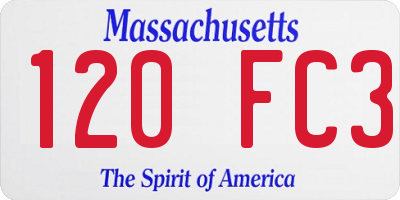 MA license plate 120FC3