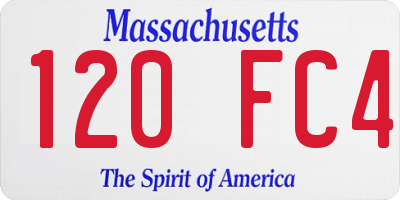 MA license plate 120FC4