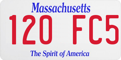 MA license plate 120FC5