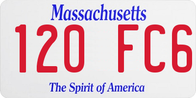 MA license plate 120FC6