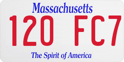 MA license plate 120FC7