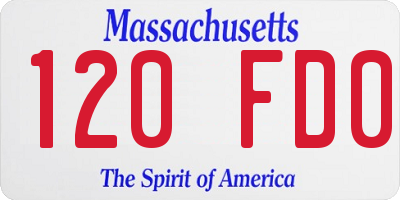 MA license plate 120FD0