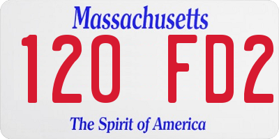 MA license plate 120FD2