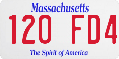 MA license plate 120FD4