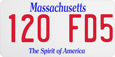 MA license plate 120FD5