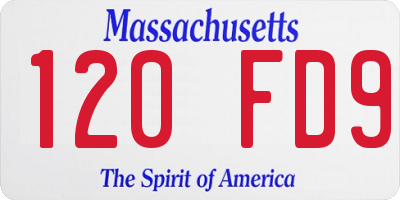 MA license plate 120FD9