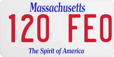 MA license plate 120FE0