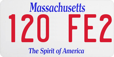 MA license plate 120FE2
