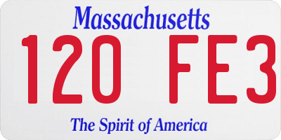 MA license plate 120FE3