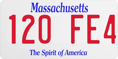 MA license plate 120FE4