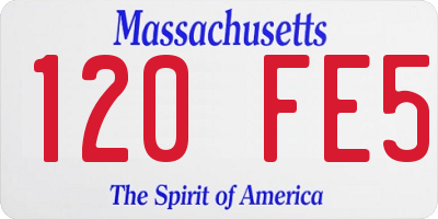 MA license plate 120FE5