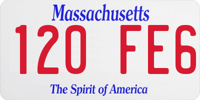 MA license plate 120FE6