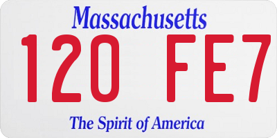 MA license plate 120FE7
