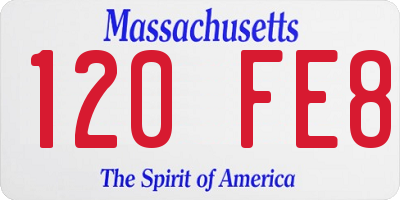 MA license plate 120FE8