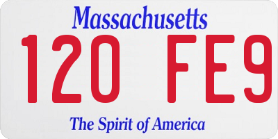 MA license plate 120FE9