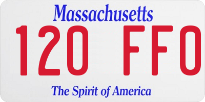 MA license plate 120FF0