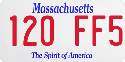 MA license plate 120FF5