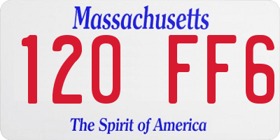 MA license plate 120FF6