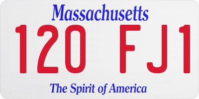 MA license plate 120FJ1
