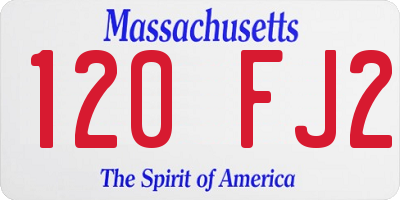 MA license plate 120FJ2