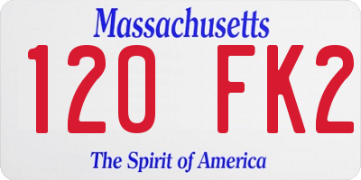 MA license plate 120FK2