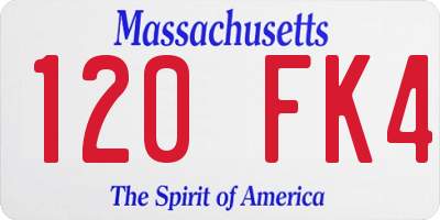 MA license plate 120FK4