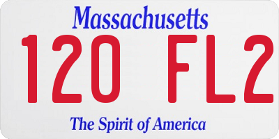 MA license plate 120FL2
