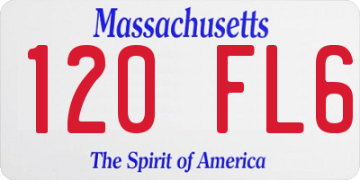 MA license plate 120FL6
