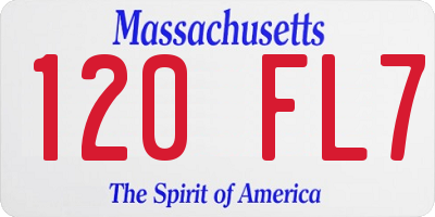MA license plate 120FL7