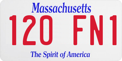MA license plate 120FN1