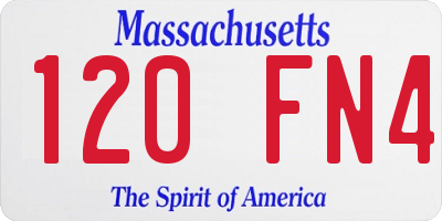 MA license plate 120FN4