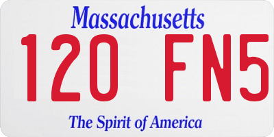 MA license plate 120FN5
