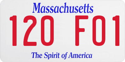 MA license plate 120FO1