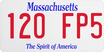 MA license plate 120FP5