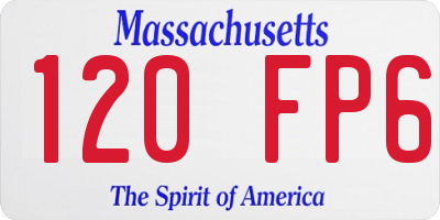 MA license plate 120FP6