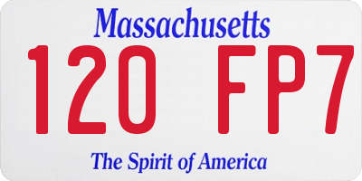 MA license plate 120FP7
