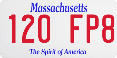 MA license plate 120FP8