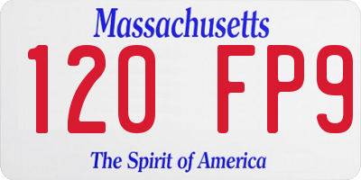 MA license plate 120FP9