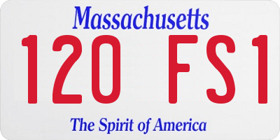MA license plate 120FS1