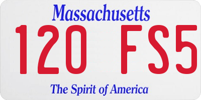 MA license plate 120FS5