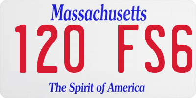 MA license plate 120FS6