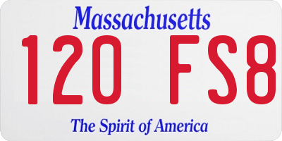 MA license plate 120FS8