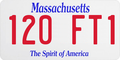 MA license plate 120FT1
