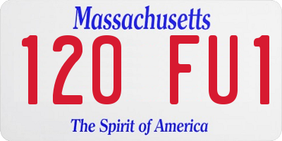 MA license plate 120FU1