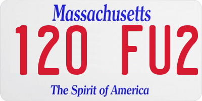 MA license plate 120FU2