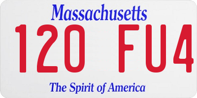 MA license plate 120FU4